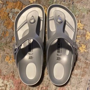 Silver Gizeh EVA Birkenstocks
